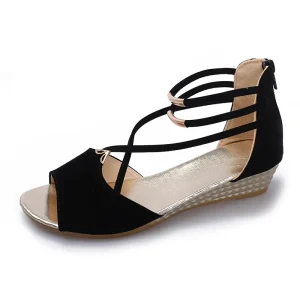 Summer Outdoor Anti-Slip Fashion Beaded Bag Sandals Solid Color Fish Mouth Simple Low Heel Slip-On Women