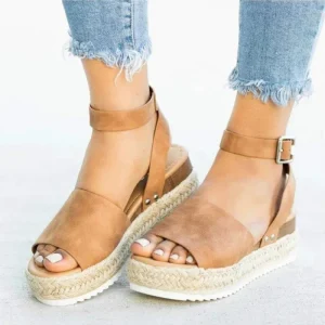 Summer Outdoor Indoor Open Toe Platform T Strap Sandals Women Height Increasing Light Weight Anti Slippery Comfortable Soft