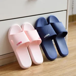 Summer PVC Bathroom Slippers Home Cartoon Couple Sandals Indoor Cute Bath Non Slip Sandals Women’s Stall