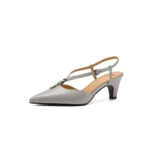 Summer Pointed Toe Slip On Chunky Heel Women’s Roman Sandals