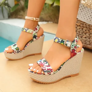 Summer Sandals Female Wedge with a High heeled Thick soled Beach Large Size Sandals and Slippers