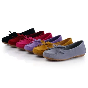 Summer Spring Autumn Soft Sole Round Toe Solid Cute Bow Slip Flats Women’s Shoes New Casual Fashion Loafers
