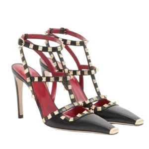 Summer Square Headed Rivet High heeled Women’s Sandals Fashionable and Sexy Women’s Party T table Women’s Plus Size Sandals