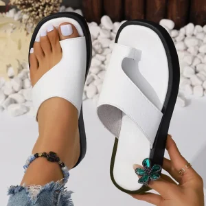 Summer Steel Toe Clip Thick Bottom Mules Women’s Shoes Large Size Casual Flat Solid Color