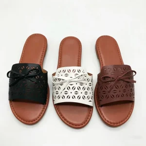 Summer TPR Outdoor Slippers for Women Elegant Flat Slides Women Sandals