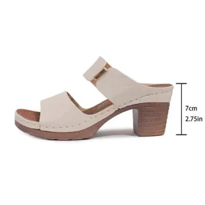 Summer Thick Heels High Heels Large Size Lightweight Anti Slip Outdoor Sandals Solid Color Women’s Feet for