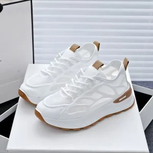 Summer Trend Women’s Mesh White Sneakers Breathable Shock Absorbing Soft Cushioned Slip Resistant Stylish Versatile Shoes