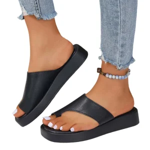 Summer Waterproof Anti Slippery Thick Bottom Solid Color Comfortable Large Size European American Women’s