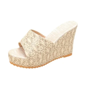Summer Wedge Fish Mouth Sandals Women’s Casual Muffin Platform High Heel Shoes for Women