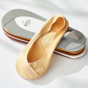 Summer Women Non Skid Slip Sock Invisible Thin Ice Silk Pure Color for Flats Boat Sock