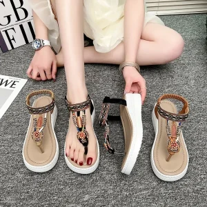 Summer Women’s Brown Sandals Outdoor Convertible Heel Neon Platform Sandal