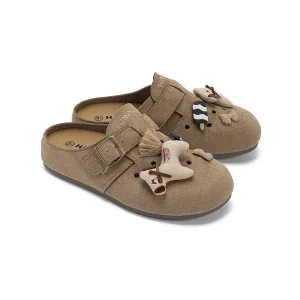 Summer Women’s Casual Clogs Garden Shoes Vintage Style Mules Synthetic Leather Perforated Beach Sandals
