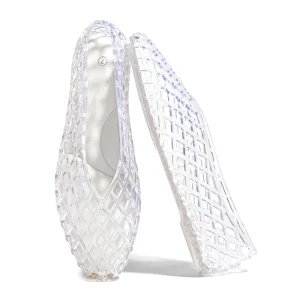 Summer Women’s Jelly Ballet Flats Mesh Casual Comfortable Jellies Shoes Clear Hollow Breathable Sandals