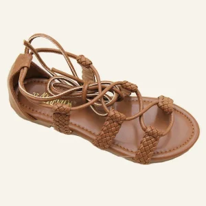 Summer Women’s Lace Up Sandals Open Toe Round Head Soft Sole Handmade Shoes Outdoor Non Slip Flats