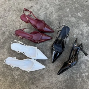 Summer Women’s Lightweight Sandals Autumn Fashion Pointed Shallow Mouth Exposed Heel Temperament Sandals