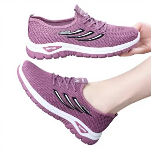 Summer Women’s Unisex Breathable Mesh Upper Sports Casual Lightweight Comfortable Soft Sole Running Shoes Lace-up