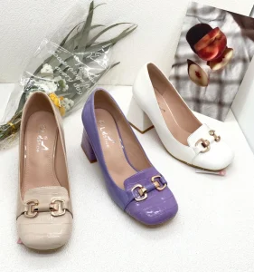 Supplier of Women’s French style Block Heel Pumps Closed toe Professional OL Shoes Wedding and Banquet Dress Shoes