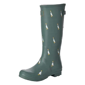 Sweet Design Women’s Garden Tall Rain Boots Fancy Fashion Printed Rubber Lightweight Waterproof for All Seasons