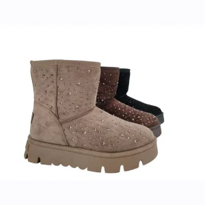 Synthetic Diamond Winter Suede Comfort Women’s Fashion Boots