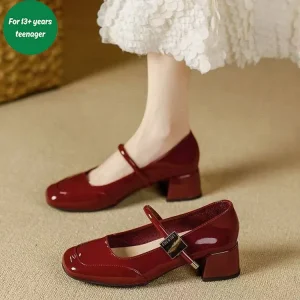 TPY0 Women’s High Heel Shoe Ladies Shoe Casual Shoe Women’s Shoe Leather Dress Shoe Custom Mari Jane Woman Shoe Girl Formal Shoe