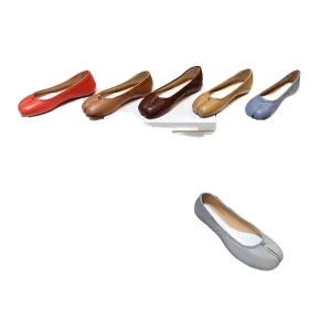 Tab toe Flat Ballet Shoes Slip On Loafers Women’s Flats Leather Solid Breathable Convertible Straps