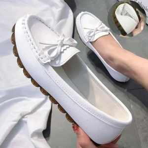 The Four Seasons Multi-Color Comfortable Loafers for Women Genuine PU Leather Slip-On Flat Casual Shoes