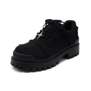 Thick Soled Derby Shoes Add Stylish Retro Canvas Comfort to Casual Fashion Shoes for Men and Women