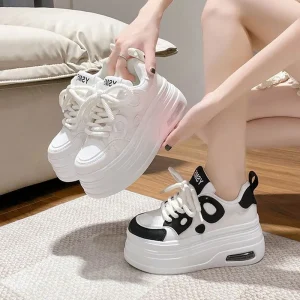 Thick Soled White Shoes Women’s Running Sneakers New Style Panda Shoes Fashion Versatile Casual Sports Shoes for Women