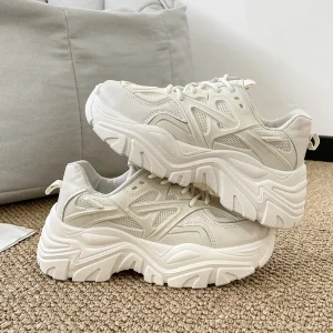 Thickened Sole Female Casual Shoes Fashion Trend Black Sports Footwear for Woman Walking Styles Women’s Sneakers