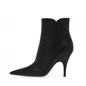 Thin Ankle High-heeled Genuine Leather Fashion Boots Women’s Winter Autumn Temperament Elegant Pointed Sheepskin Slimming Warm