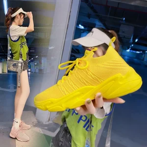 Think Fashion Lace up Platform Women’s Summer Zapatos Mujer Plus Size Flat Mesh Sports Woman Vulcanize Shoes Sneaker Shoes