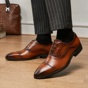 Three joint Inner Heightening Business Men’s Leather Shoes Dress Oxford Shoes