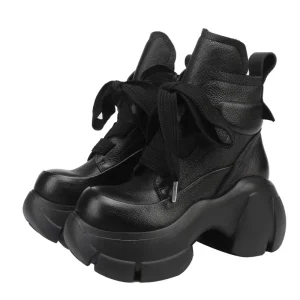 Top Layer Cowhide Women’s Boots Thick Soled Short Height L Single Boots Leisure Fashion Martin Boots
