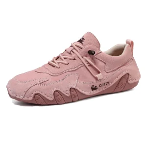 Top Layer Leather Women’s Shoes Outdoor Casual Shoes Comfortable Elastic Band Sports Shoes