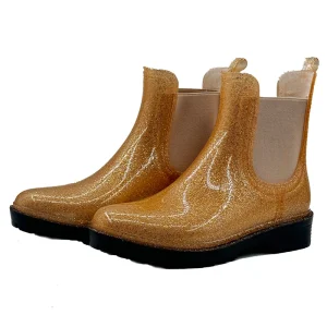 Trendy Chelsea Art Printed PVC Rubber Wellingtons Waterproof Anti Slippery Polyester Women’s Hunting Winter Boots