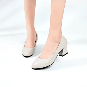 Trendy Women’s Formal Slip-On Shoes Low Square Wedge Heel High Quality PP Insole Summer Office Dress