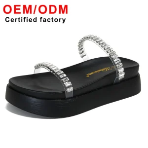 Two Diamond Strap Designs Luxury Anti-Slippery Light Women’s Summer Slippers Fashion Open Toe Platform Sandals