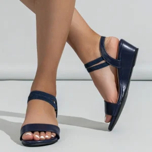 UP 6419r Women Slip on Ankle Strap Wedges Middle Heel Office Shoes Female 4.5cm Heels Sandals Shoes
