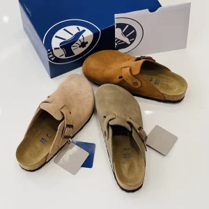 Unisex Casual Leather Mules Custom Mule Shoes Women’s Genuine Leather Soft Cork Slipper Fashion Clogs