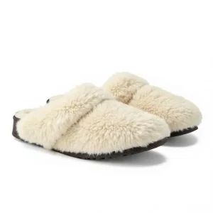 Unisex Clog Shoes Custom Logo Real Fur Leather Soft Cork EVA Sole Women Slippers With Shearling