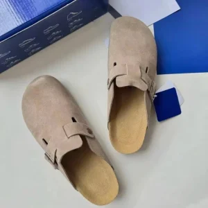 Unisex Custom Clogs Shoes Genuine Leather Slippery Cork Women’s Arch Support Clogs