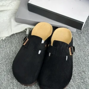 Unisex Genuine Leather All Seasons Sandals Clogs Mules