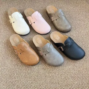 Unisex High Quality European Clogs Soft Genuine Leather Mules All Seasons Lightweight Anti Slippery with Cushioning Feature