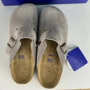 Unisex Mule Shoes Genuine Leather Cork Bottom Clogs Slipper Women Arch Support