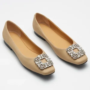 Vintage Flats Shoes Women Dressy Comfortable Slip on Square Toe Womens Ballet Flat Penny Shoes