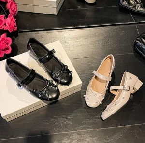 Vintage Style Mary Jane Flats for Women Summer Fashion Trend Solid Pattern Casual Shoes