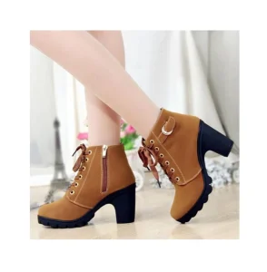 Vintage Women Winter Boots High-Heeled Women’s Boots Thick-heeled Boots