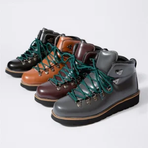 Vintage Women’s Ankle Boots Leather High Quality Work Outdoor Hiking Shoes Lace Up Comfortable Men Motorcycle Boots