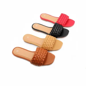Vintage Woven Slippers Women Wear Flat Fashion Light Open toe Simple Women’s Slippers