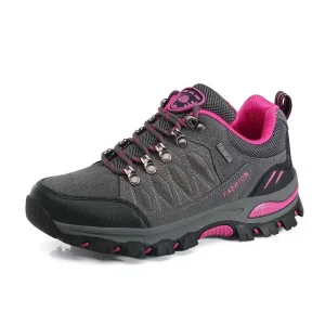 Warm Rubber Outsole Cotton Lining Printed Design Outdoor Hiking Shoes for Men and Women